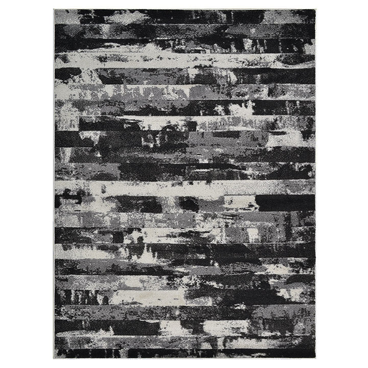 Machine Woven Heatset Polypropylene Area Rug Abstract Silver M00025