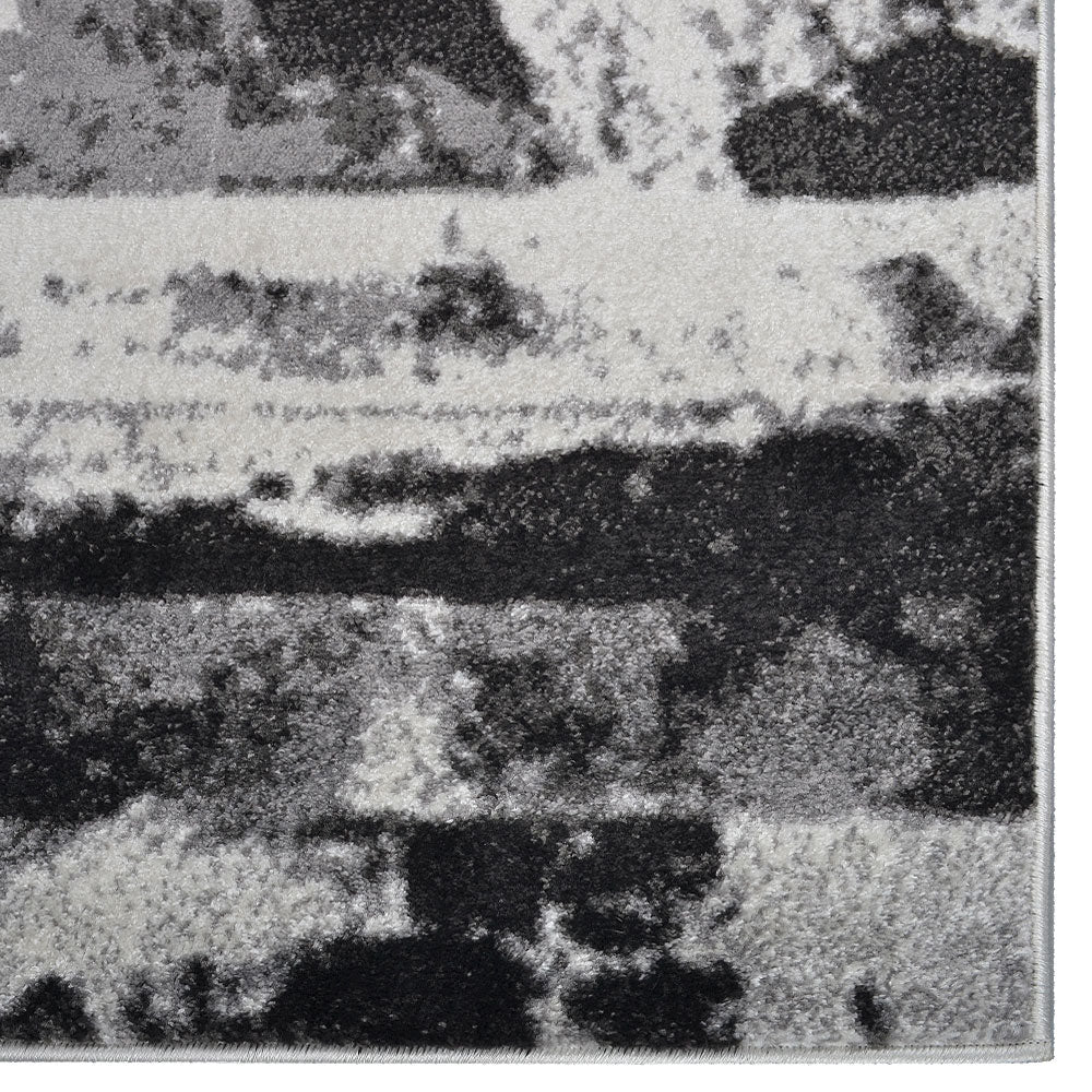 Machine Woven Heatset Polypropylene Area Rug Abstract Silver M00025