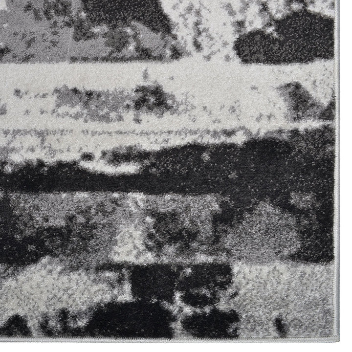Machine Woven Heatset Polypropylene Area Rug Abstract Silver M00025