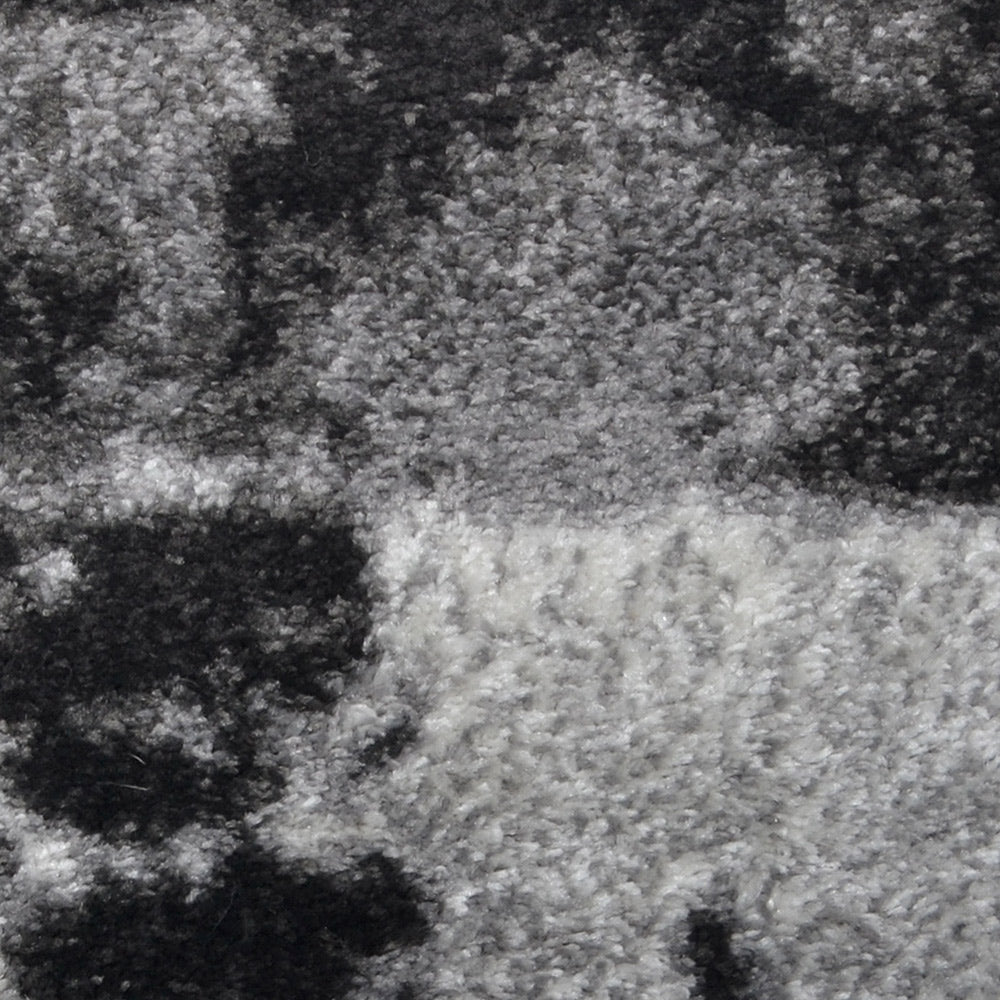 Machine Woven Heatset Polypropylene Area Rug Abstract Silver M00025