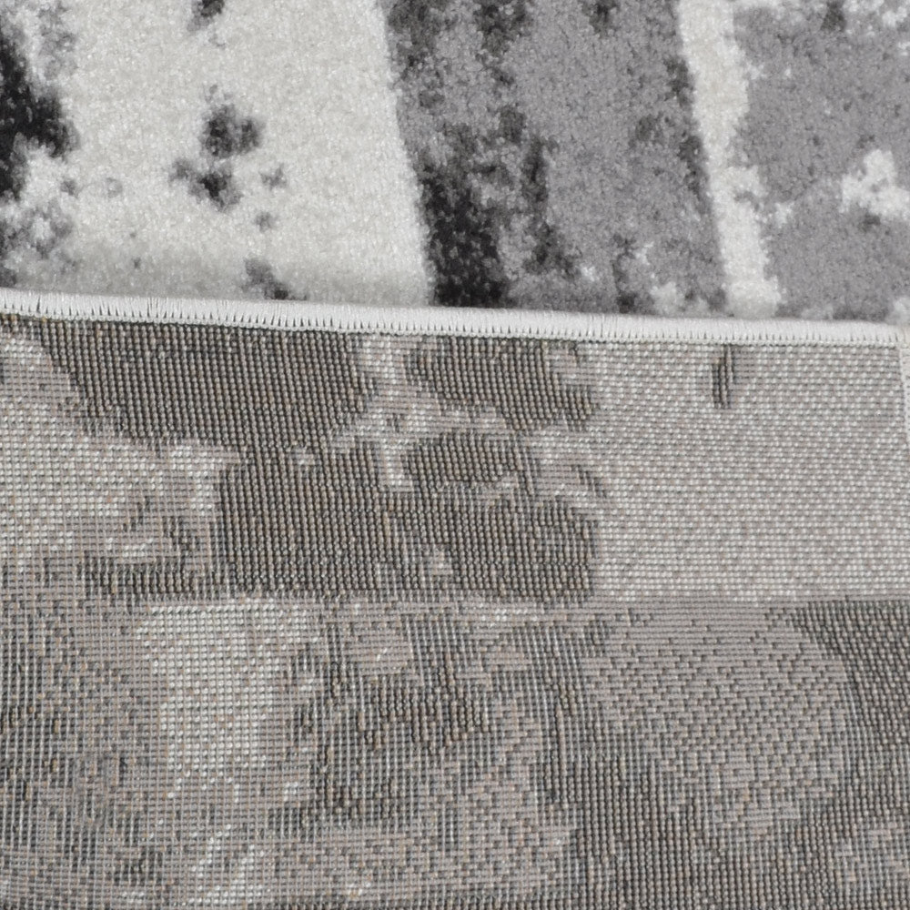 Machine Woven Heatset Polypropylene Area Rug Abstract Silver M00025