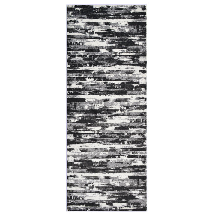 Machine Woven Heatset Polypropylene Area Rug Abstract Silver M00025