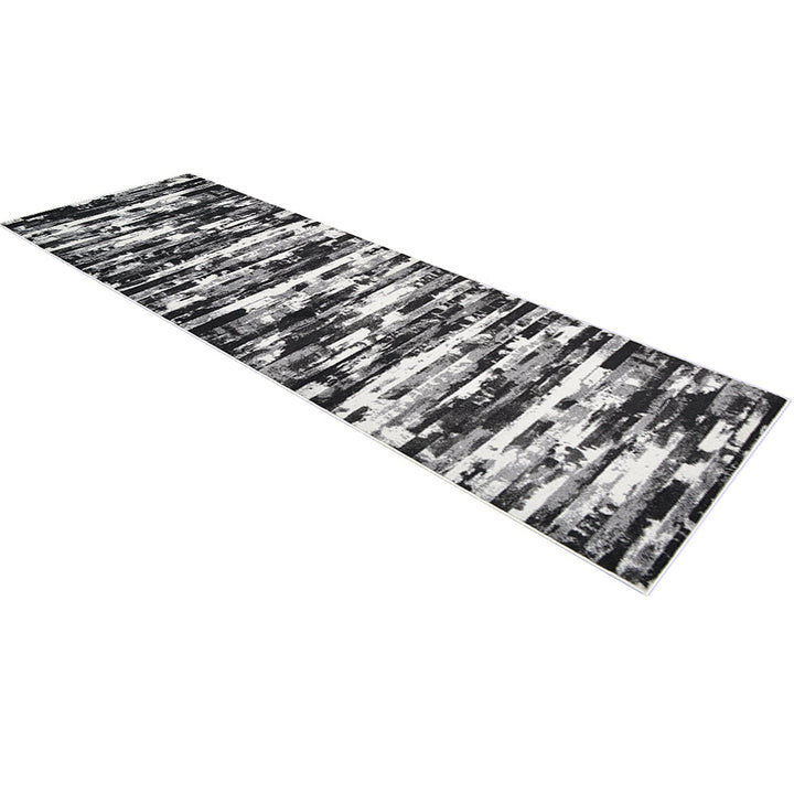 Machine Woven Heatset Polypropylene Area Rug Abstract Silver M00025