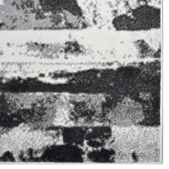 Machine Woven Heatset Polypropylene Area Rug Abstract Silver M00025