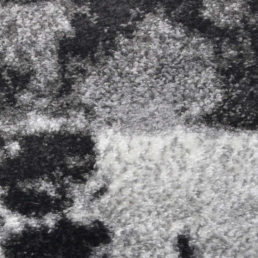 Machine Woven Heatset Polypropylene Area Rug Abstract Silver M00025