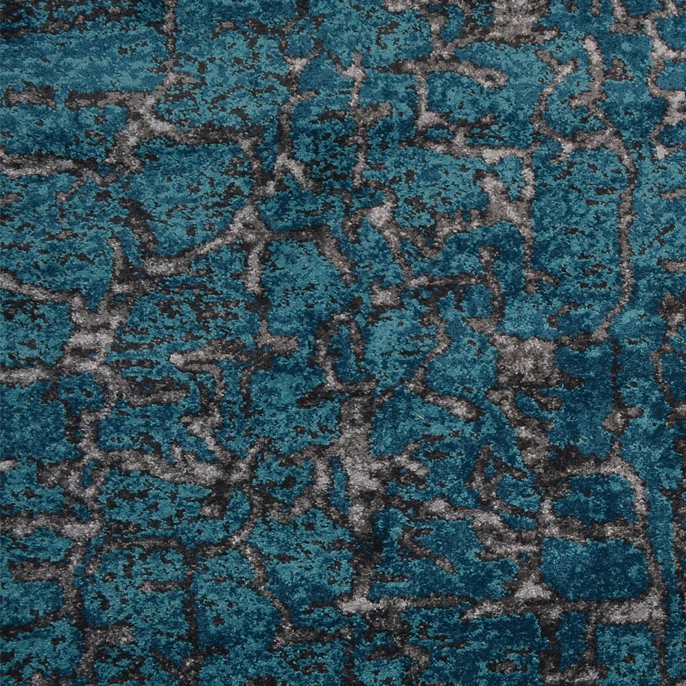 Machine Woven Heatset Polypropylene Area Rug Abstract Silver Blue M00027