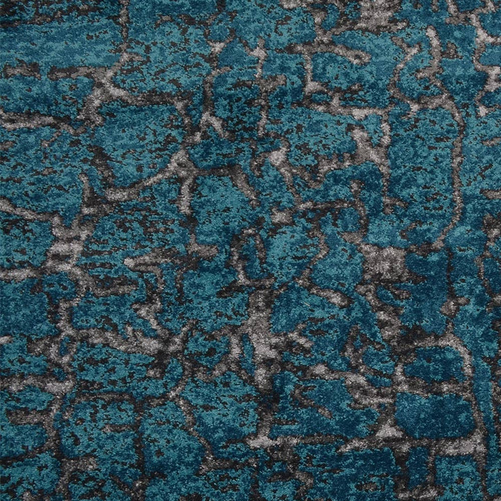Machine Woven Heatset Polypropylene Area Rug Abstract Silver Blue M00027