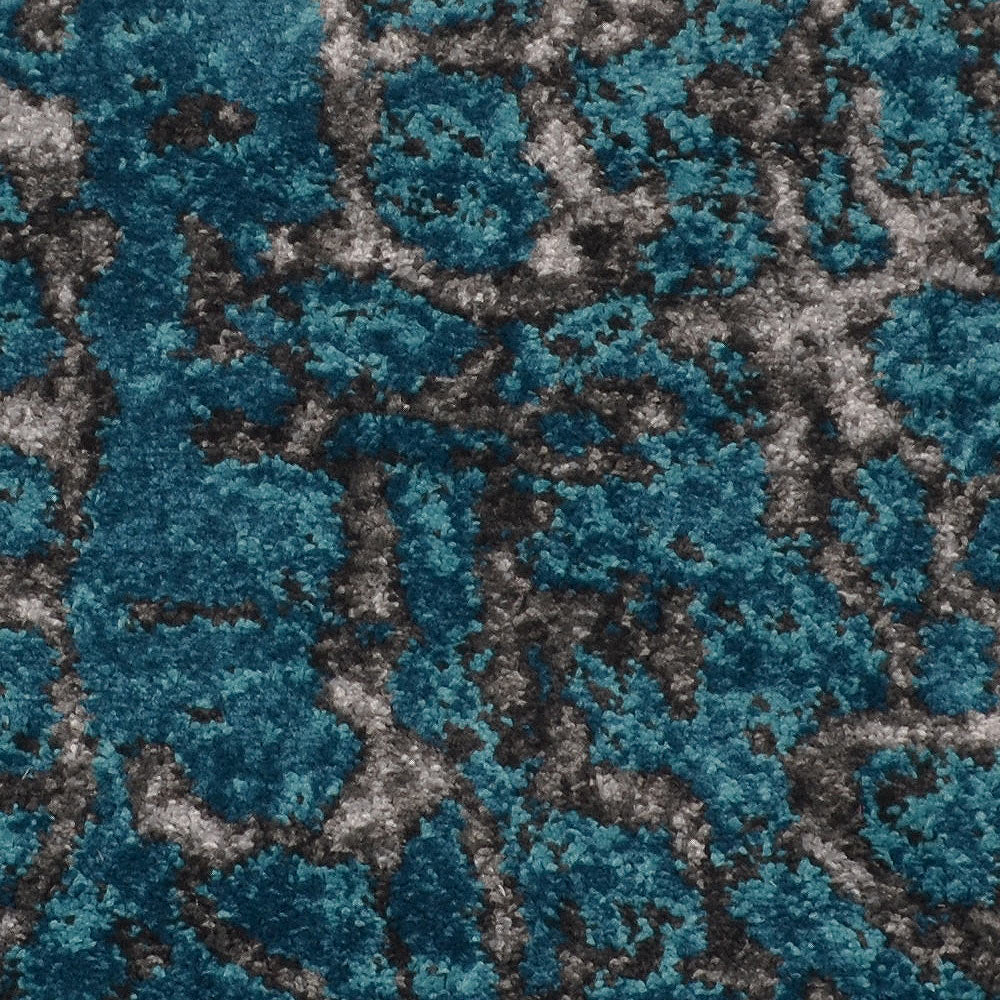 Machine Woven Heatset Polypropylene Area Rug Abstract Silver Blue M00027