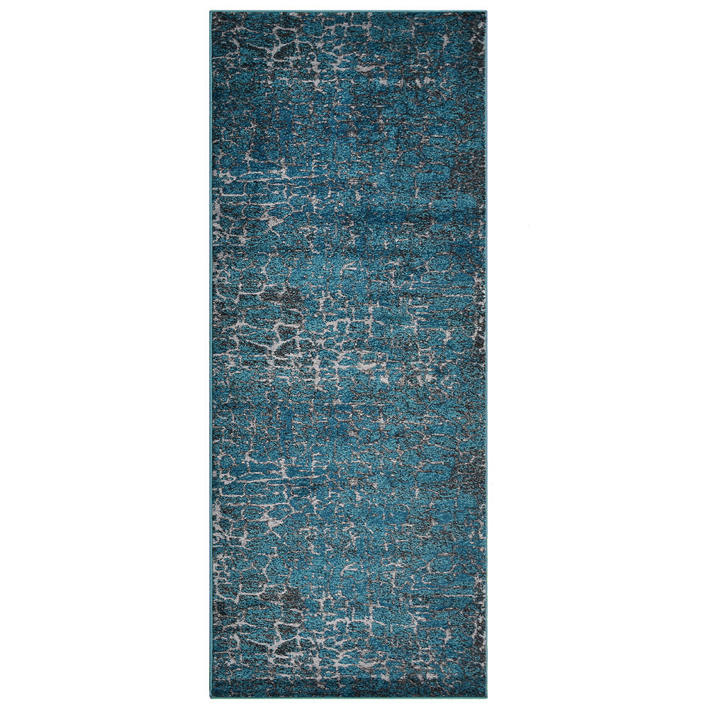 Machine Woven Heatset Polypropylene Area Rug Abstract Silver Blue M00027