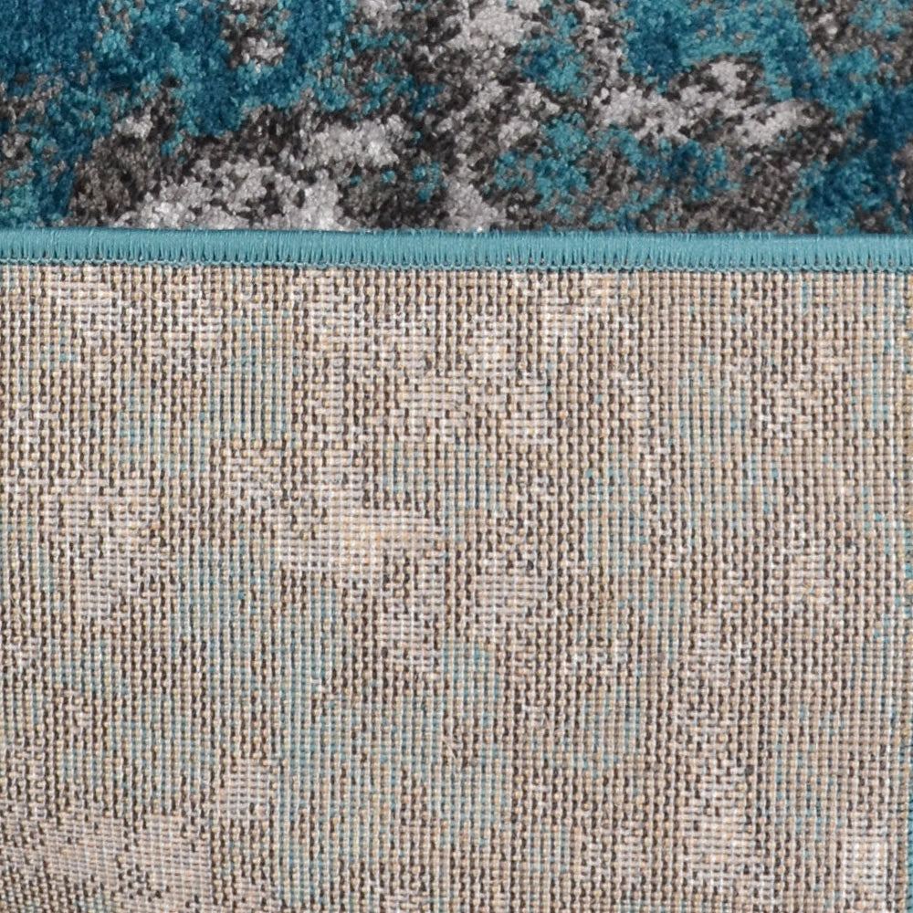 Machine Woven Heatset Polypropylene Area Rug Abstract Silver Ivory M00028
