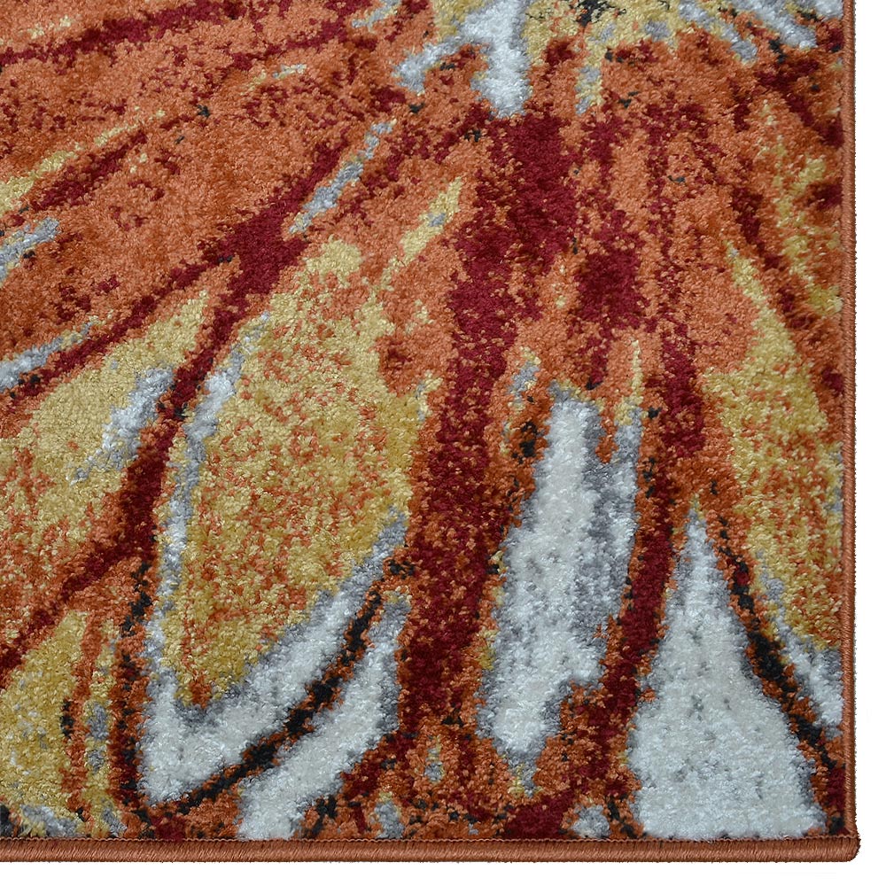 Machine Woven Heatset Polypropylene Area Rug Floral Beige Caramel M00030