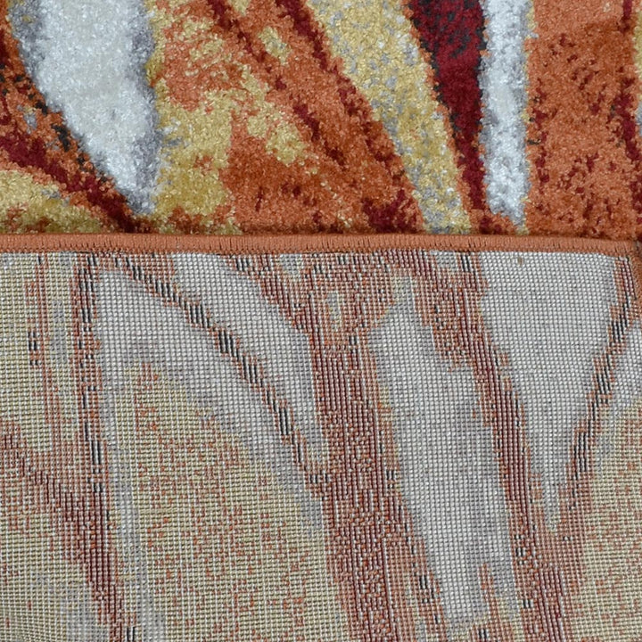 Machine Woven Heatset Polypropylene Area Rug Floral Beige Caramel M00030