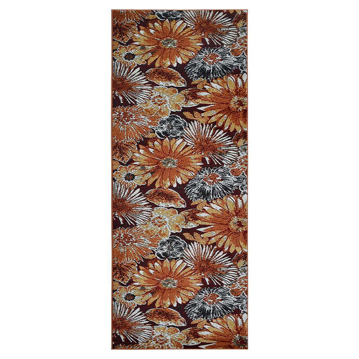 Machine Woven Heatset Polypropylene Area Rug Floral Beige Caramel M00030