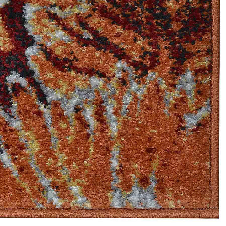Machine Woven Heatset Polypropylene Area Rug Floral Beige Caramel M00030