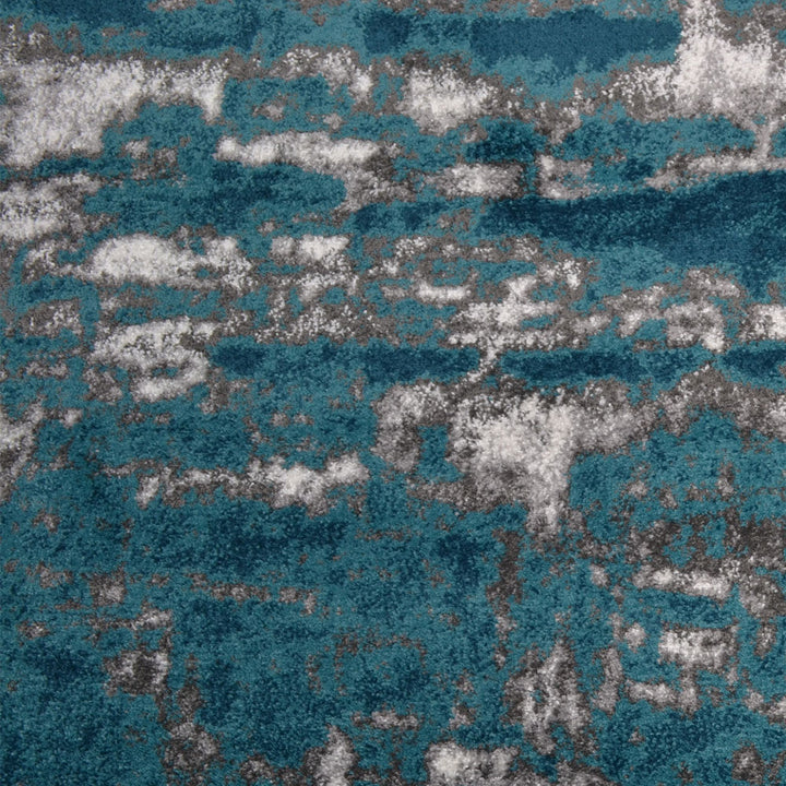 Machine Woven Heatset Polypropylene Area Rug Abstract Silver Blue M00031