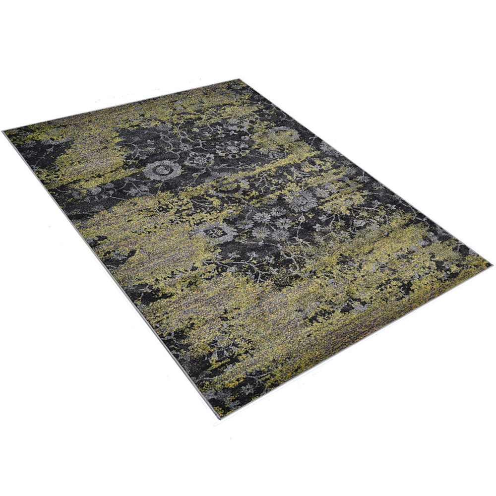 Machine Woven Heatset Polypropylene Area Rug Contemporary Silver M00033