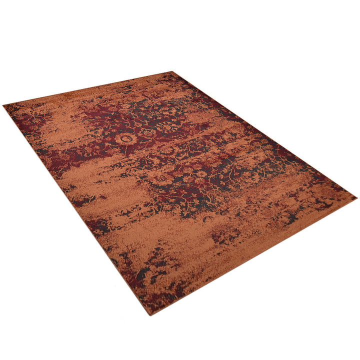 Machine Woven Heatset Polypropylene Area Rug Contemporary Orange M00034