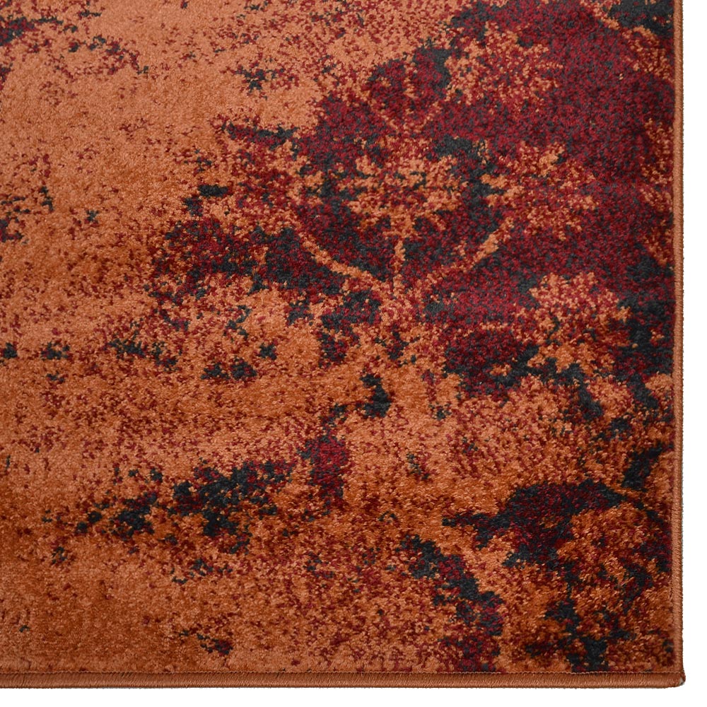 Machine Woven Heatset Polypropylene Area Rug Contemporary Orange M00034