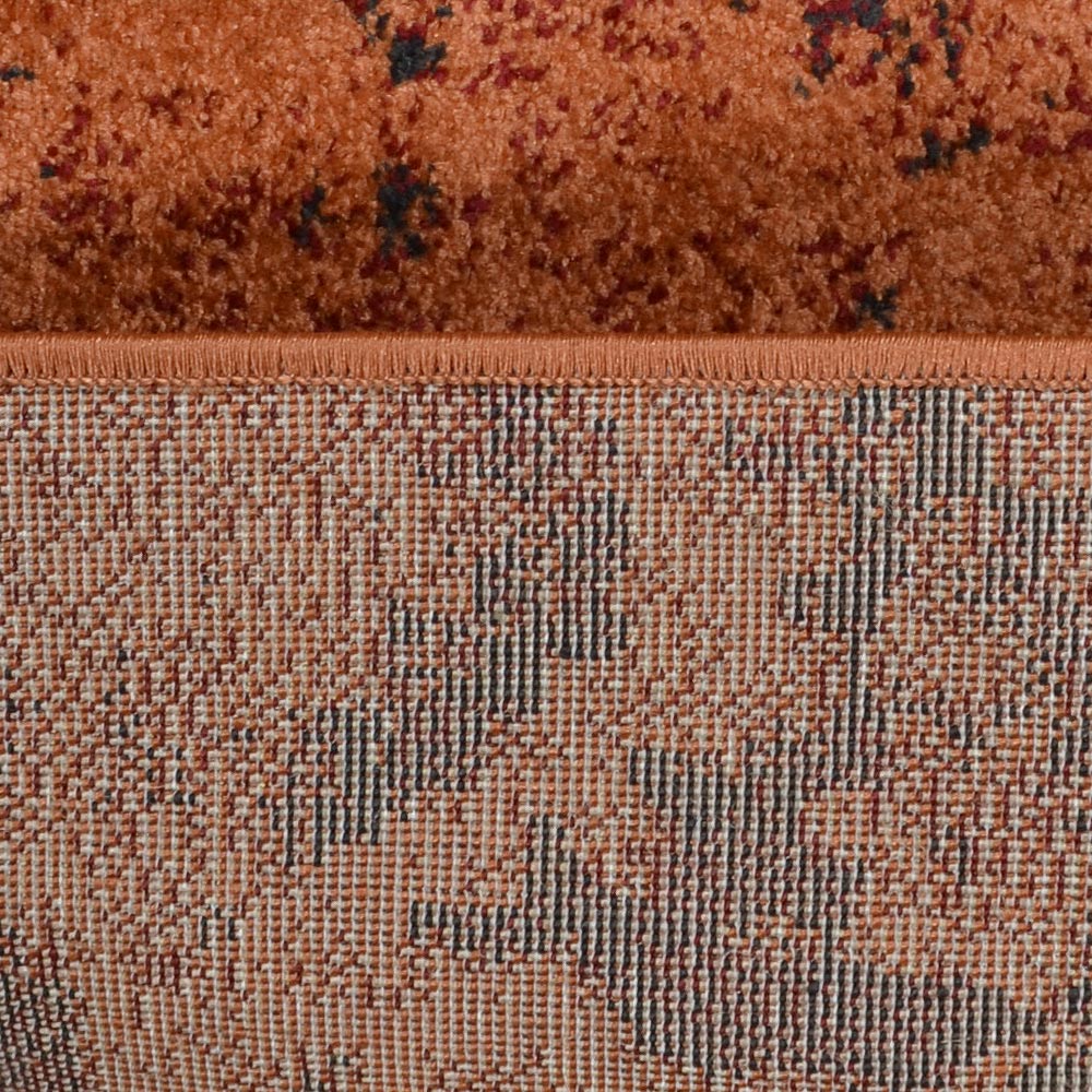 Machine Woven Heatset Polypropylene Area Rug Contemporary Orange M00034