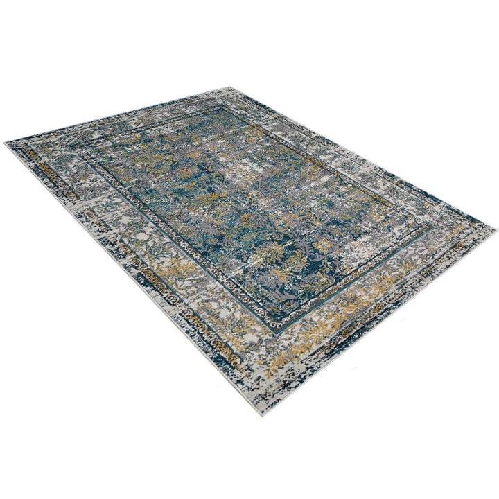 Machine Woven Heatset Polypropylene Area Rug Oriental Silver M00036