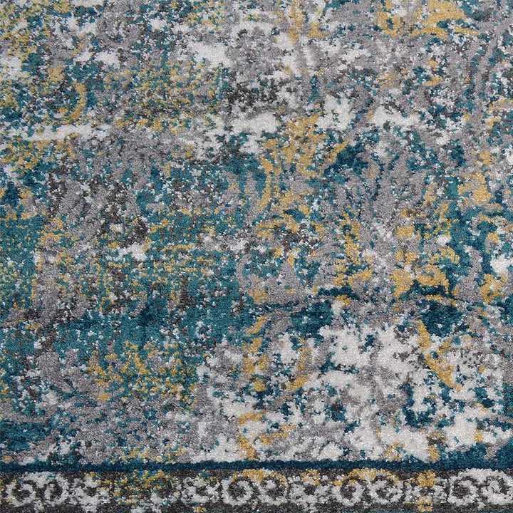 Machine Woven Heatset Polypropylene Area Rug Oriental Silver M00036