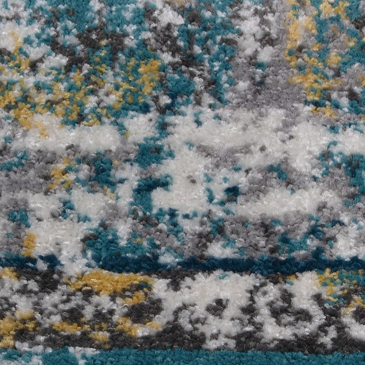 Machine Woven Heatset Polypropylene Area Rug Oriental Silver M00036