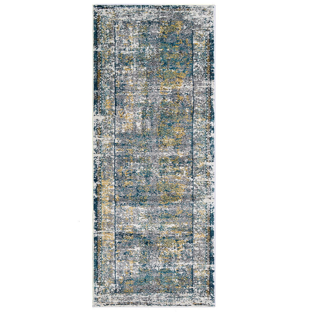 Machine Woven Heatset Polypropylene Area Rug Oriental Silver M00036