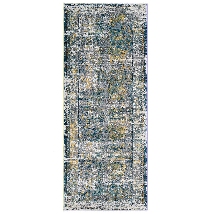 Machine Woven Heatset Polypropylene Area Rug Oriental Silver M00036