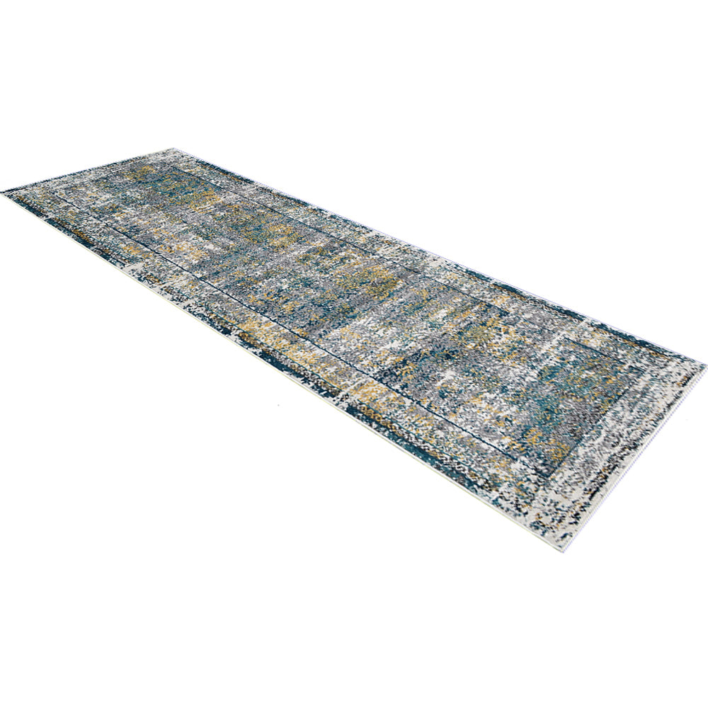 Machine Woven Heatset Polypropylene Area Rug Oriental Silver M00036