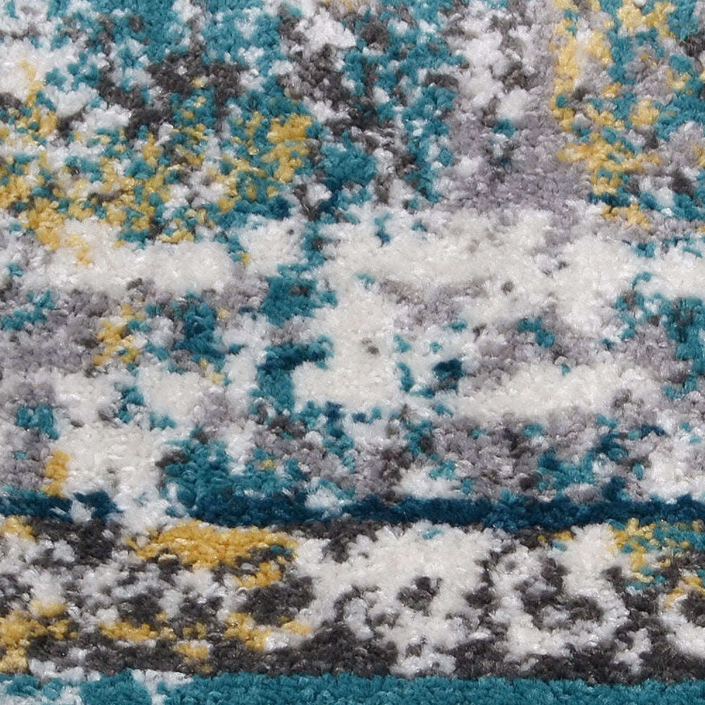 Machine Woven Heatset Polypropylene Area Rug Oriental Silver M00036