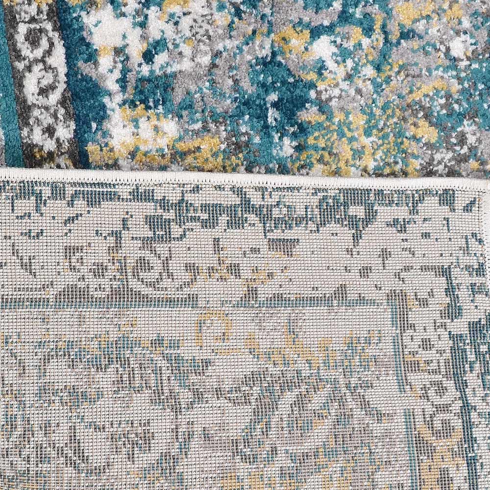 Machine Woven Heatset Polypropylene Area Rug Oriental Silver M00036