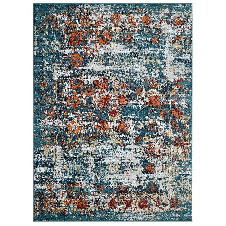 Machine Woven Heatset Polypropylene Area Rug Oriental Blue M00038