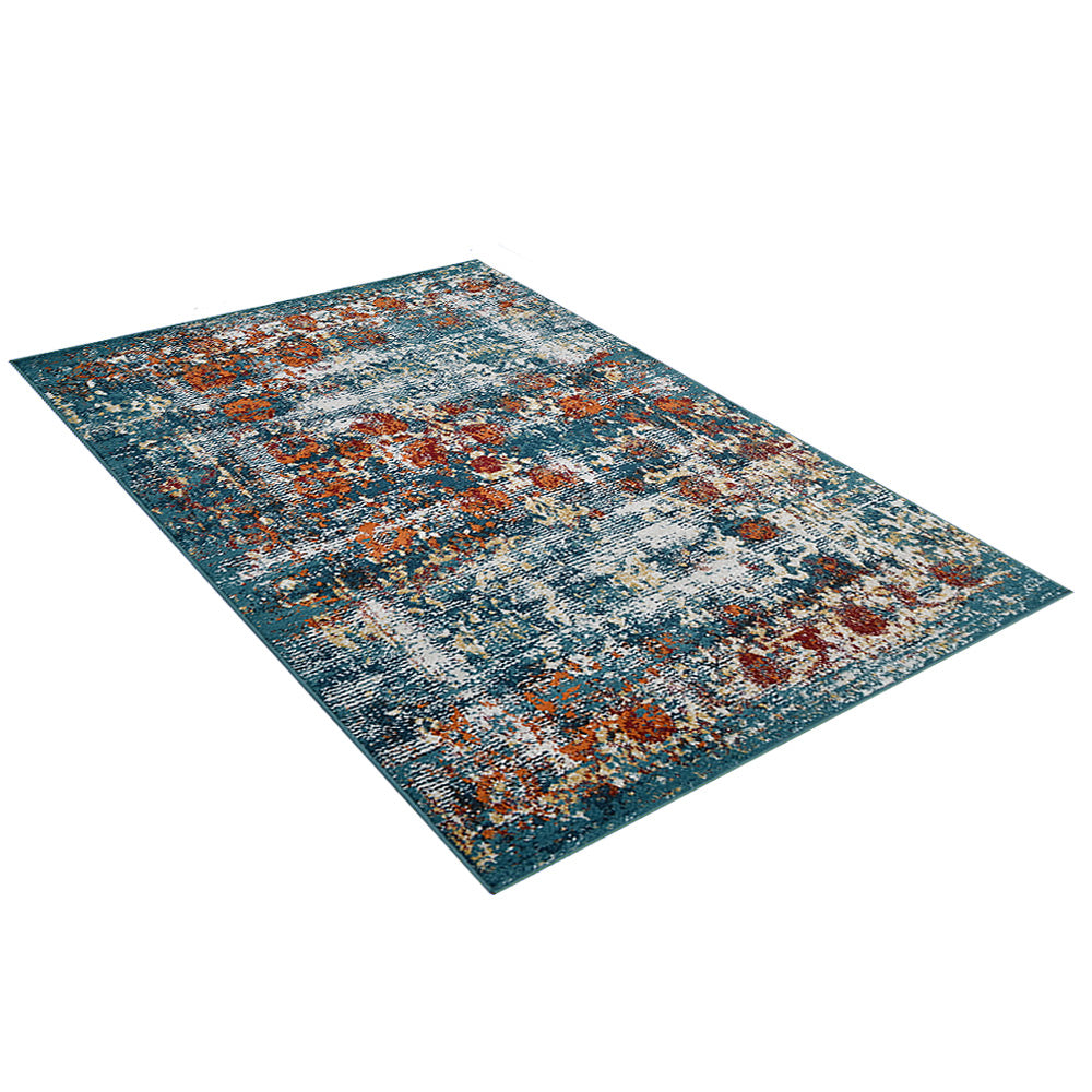 Machine Woven Heatset Polypropylene Area Rug Oriental Blue M00038