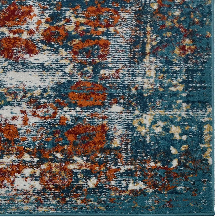 Machine Woven Heatset Polypropylene Area Rug Oriental Blue M00038