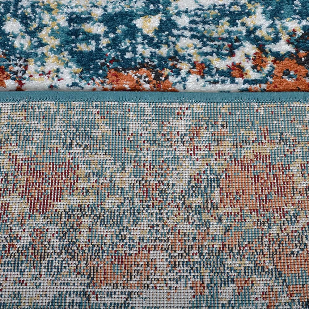 Machine Woven Heatset Polypropylene Area Rug Oriental Blue M00038