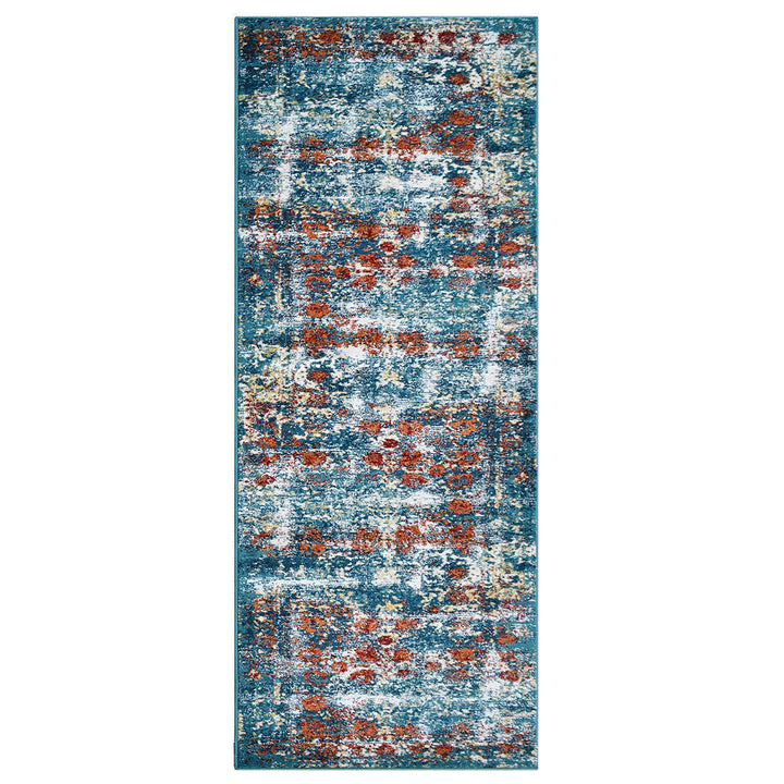 Machine Woven Heatset Polypropylene Area Rug Oriental Blue M00038