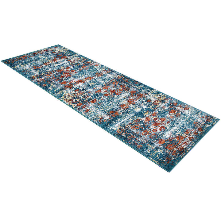 Machine Woven Heatset Polypropylene Area Rug Oriental Blue M00038