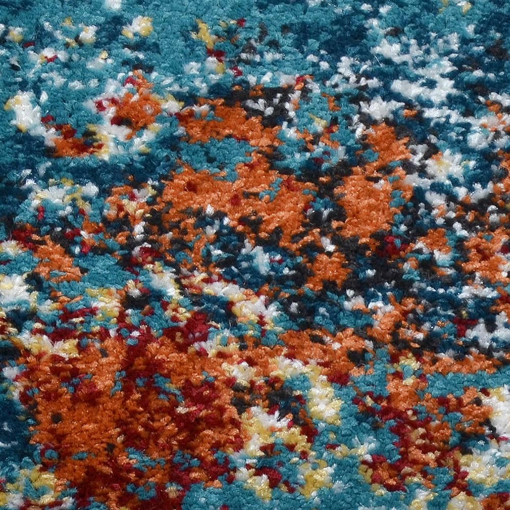 Machine Woven Heatset Polypropylene Area Rug Oriental Blue M00038