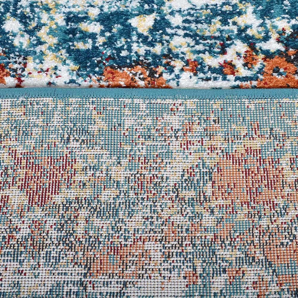Machine Woven Heatset Polypropylene Area Rug Oriental Blue M00038