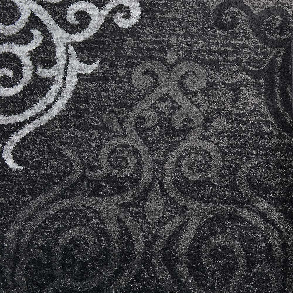 Machine Woven Heatset Polypropylene Area Rug Contemporary Silver Blue M00039