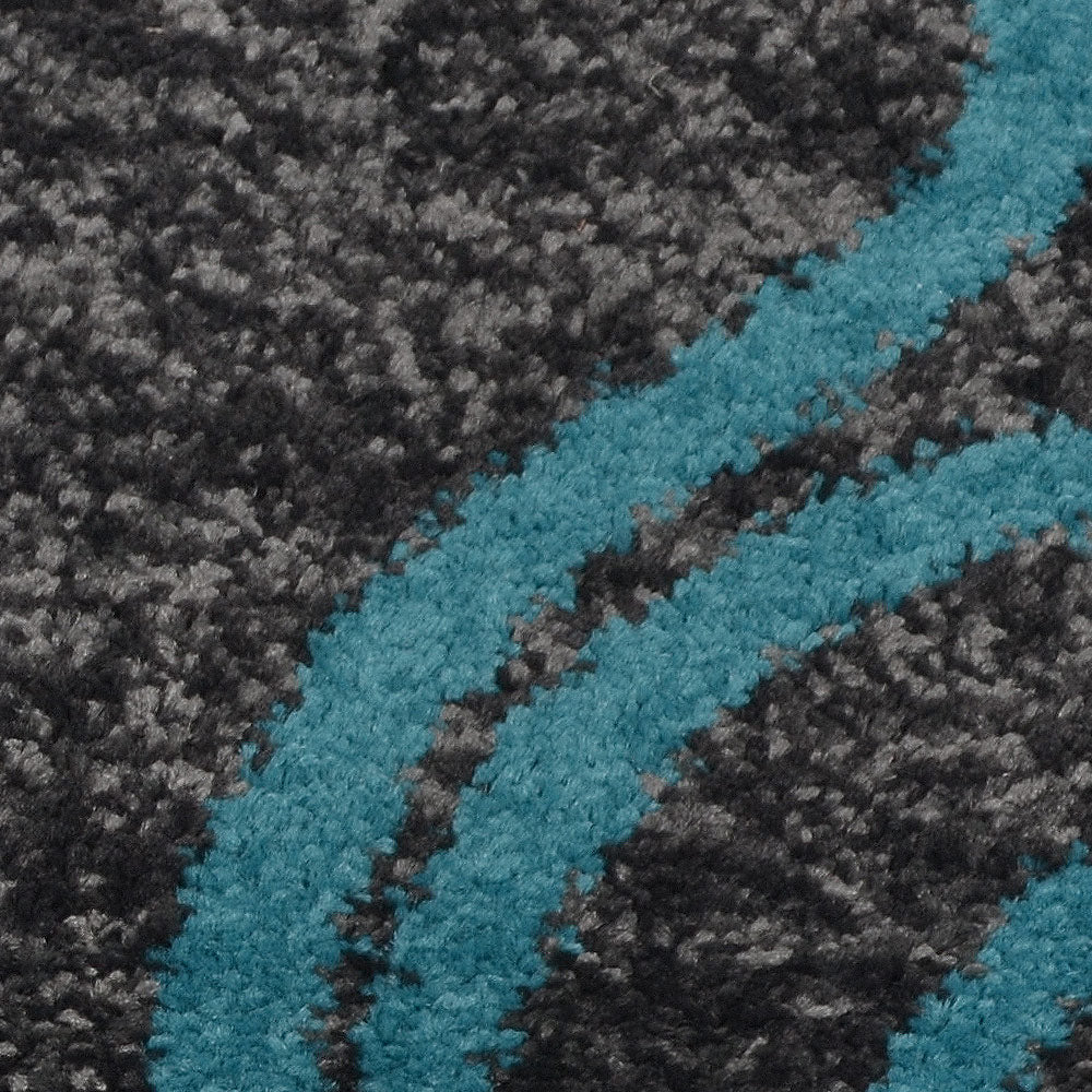 Machine Woven Heatset Polypropylene Area Rug Contemporary Silver Blue M00039