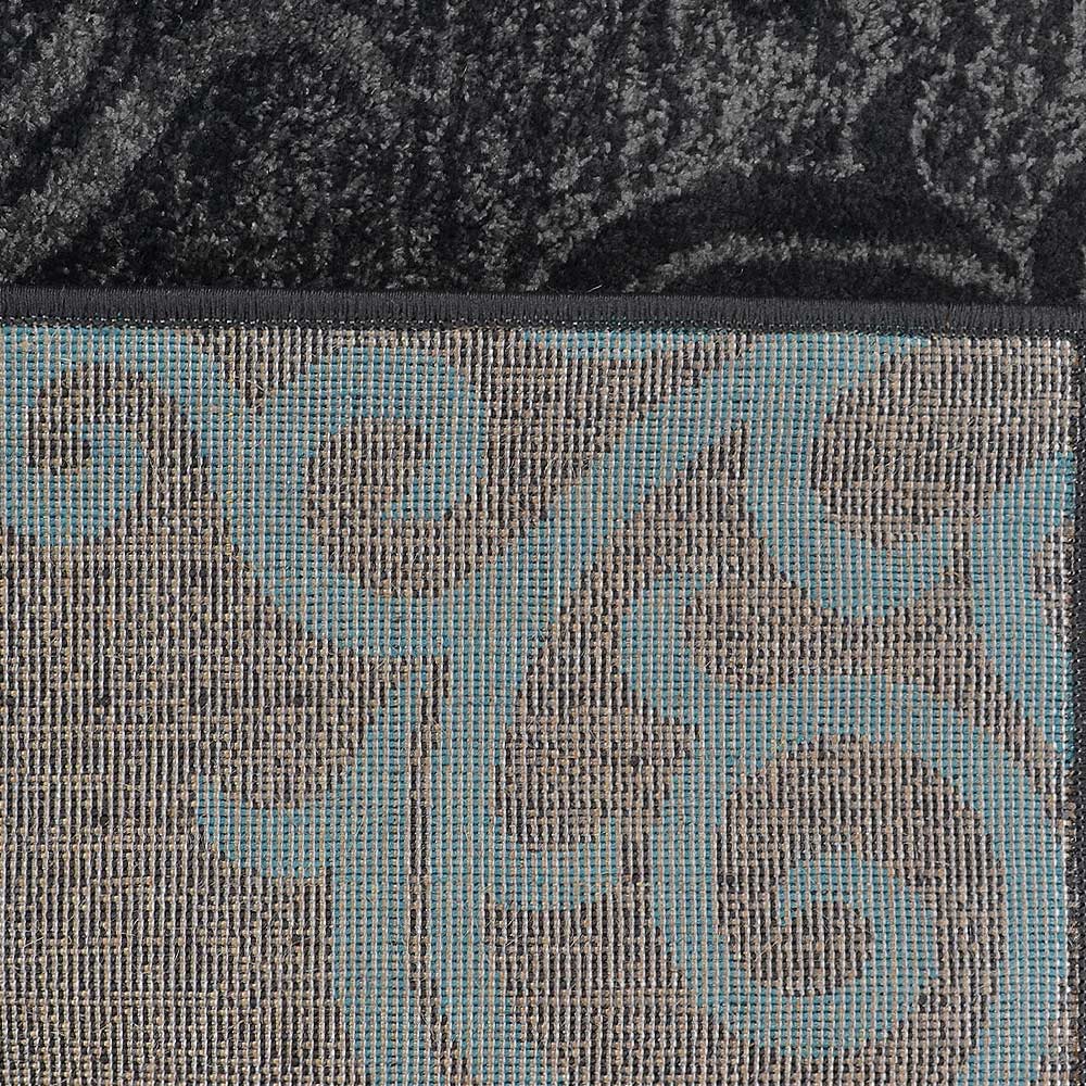 Machine Woven Heatset Polypropylene Area Rug Contemporary Silver Blue M00039