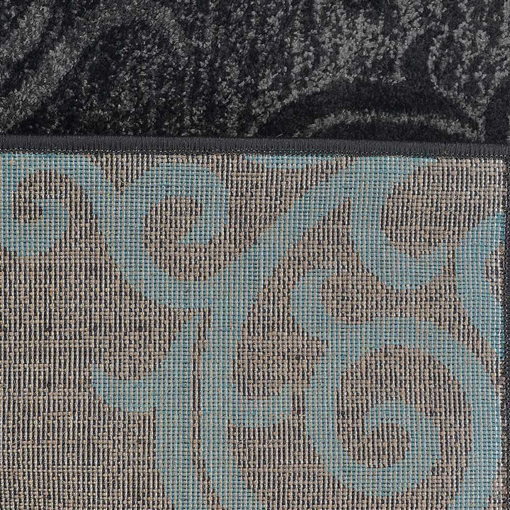 Machine Woven Heatset Polypropylene Area Rug Contemporary Silver Blue M00039