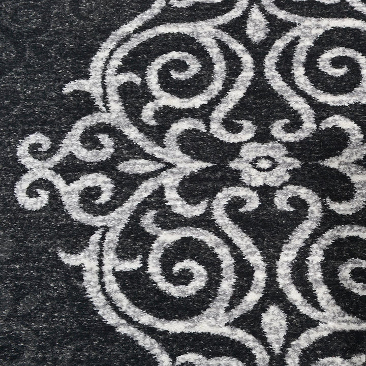 Machine Woven Heatset Polypropylene Area Rug Contemporary Silver Blue M00039