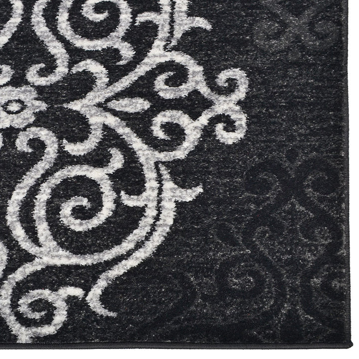 Machine Woven Heatset Polypropylene Area Rug Contemporary Silver Blue M00039
