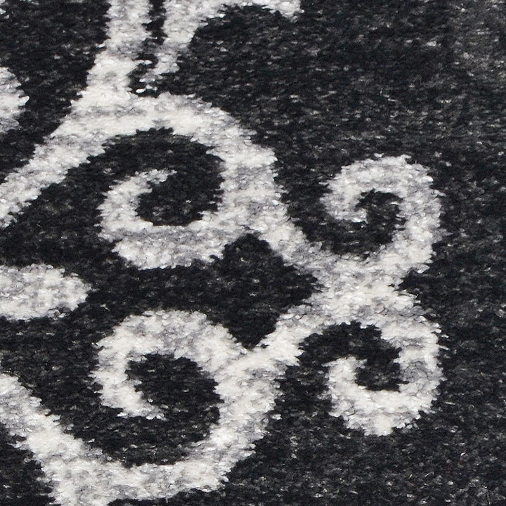 Machine Woven Heatset Polypropylene Area Rug Contemporary Silver Blue M00039