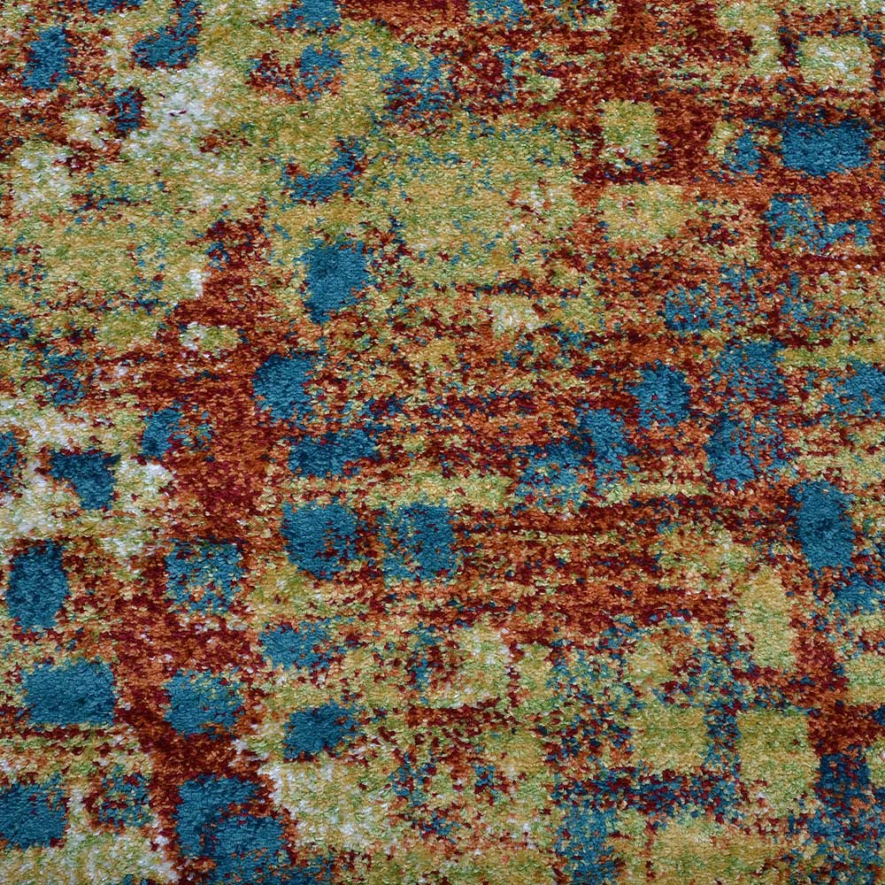 Machine Woven Heatset Polypropylene Area Rug Contemporary Caramel Blue M00040