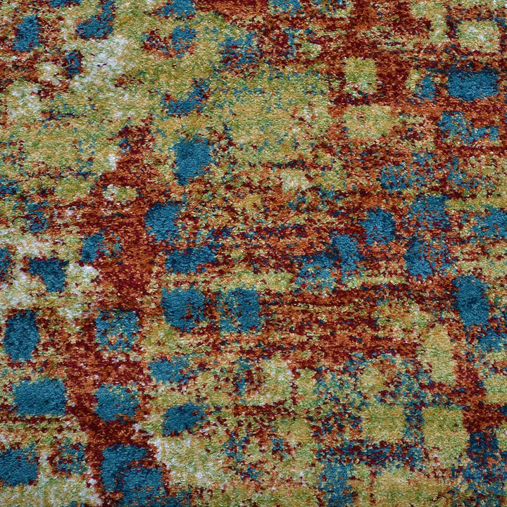 Machine Woven Heatset Polypropylene Area Rug Contemporary Caramel Blue M00040