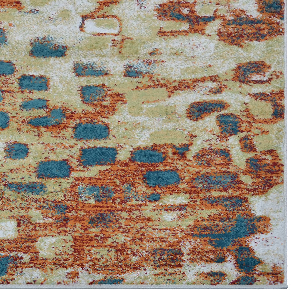 Machine Woven Heatset Polypropylene Area Rug Contemporary Caramel Blue M00040