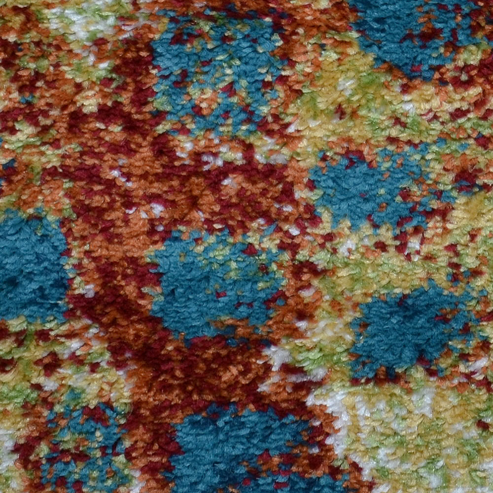 Machine Woven Heatset Polypropylene Area Rug Contemporary Caramel Blue M00040